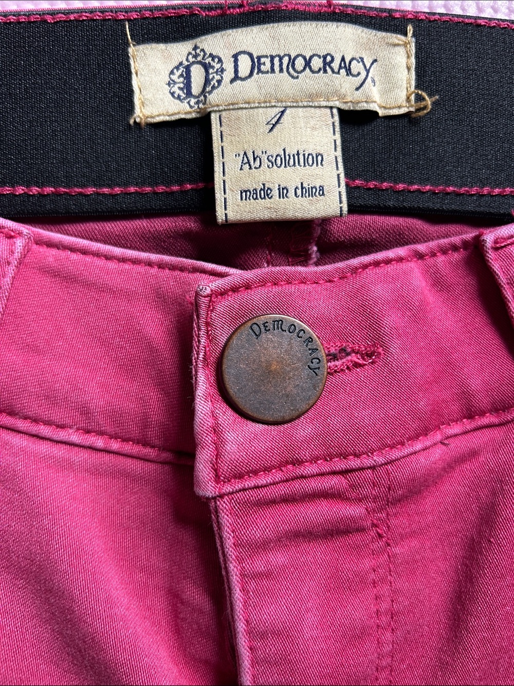 Democracy Skinny Jeans in Raspberry - Picture 2 of 5
